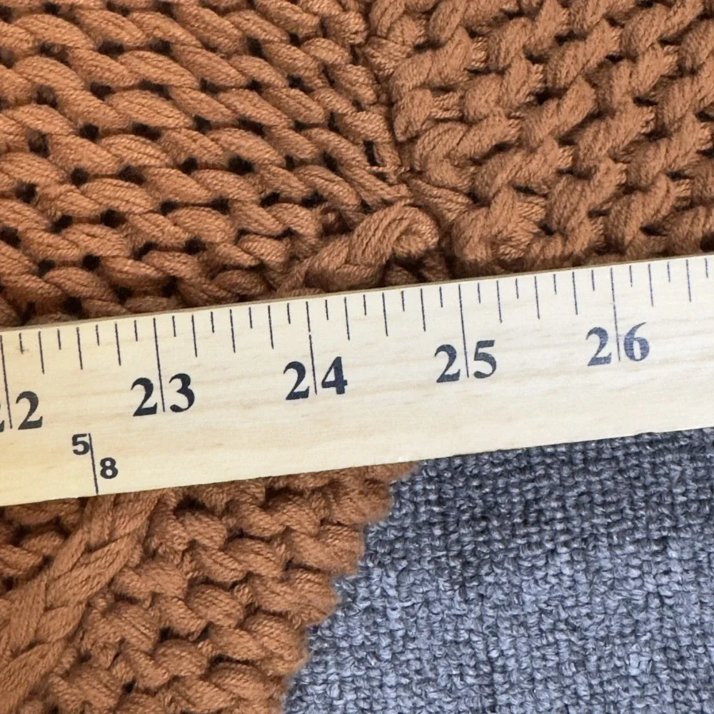 Free People‎ Chunky Knit Cotton Pullover Sweater Brown Mock Neck  Size  S/P